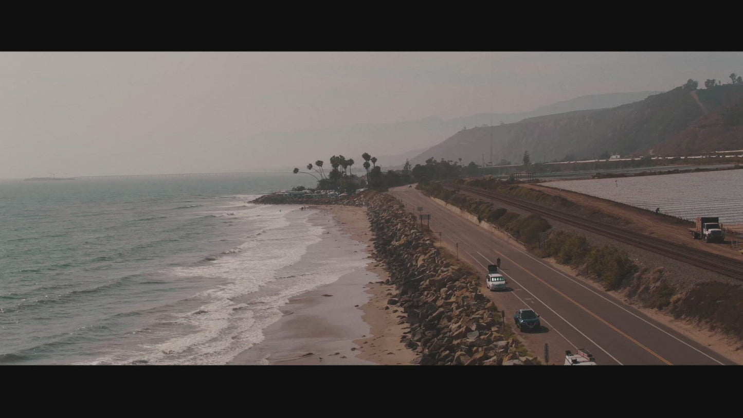 Load and play video in Gallery viewer, Beach State Summerland Beach Umbrella in Pink Salt Stripe