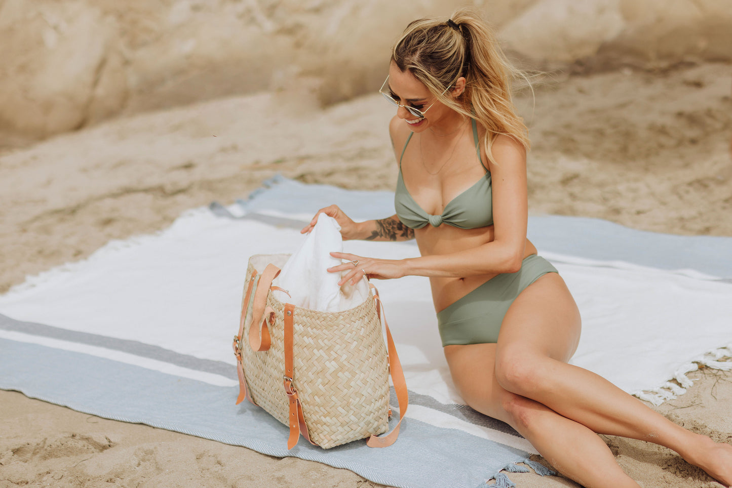 Hermosa Woven Beach Cooler Bag