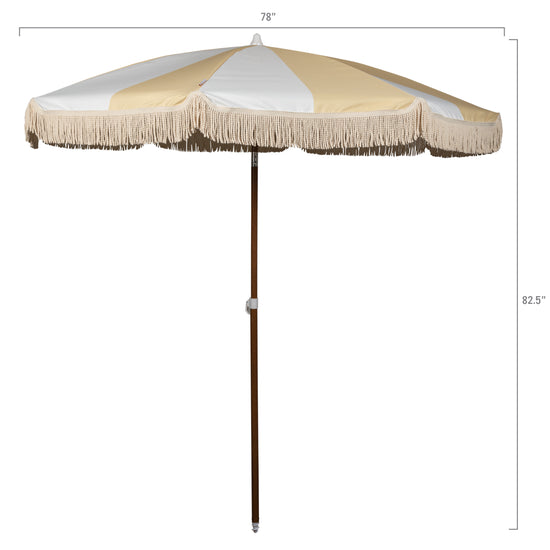 Load image into Gallery viewer, Summerland Beach Umbrella - Limoncello Stripe
