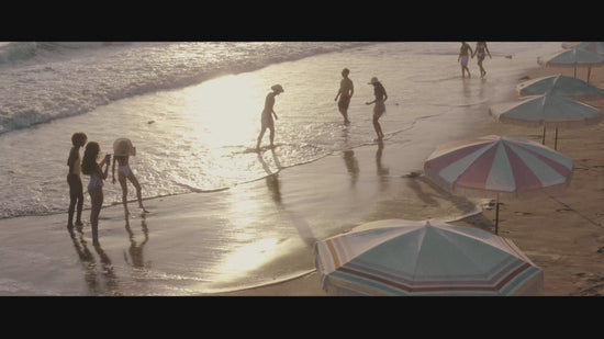 Load and play video in Gallery viewer, Beach State Summerland Beach Umbrella in Havana - sunset yellow print
